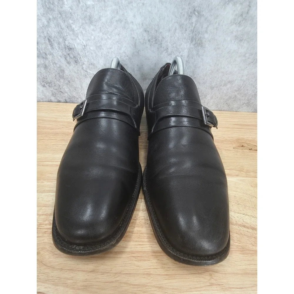 E. T Wright Loafers Mens 10.5 D Black Leather Monk Strap Italy Dress Shoe